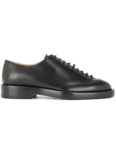 Jil Sander Lace Up Leather Shoes In Black