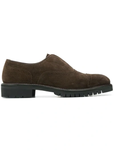 Ferragamo Slip-on Shoes In Brown