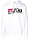 Diesel 'is Dead' Print Hoodie In White