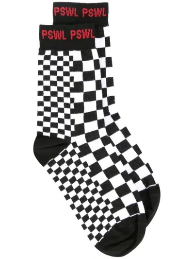Proenza Schouler Pswl Checkerboard Socks - Black