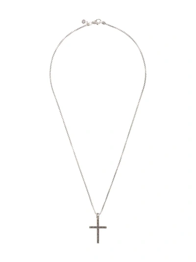 John Hardy Silver Classic Chain Jawan Necklace With Cross Pendant In Metallic