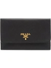 Prada Kartenetui Aus Leder In F0002 Black