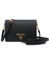 Prada Logo Shoulder Bag In Black