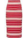 Prada Striped Pencil Skirt - Red