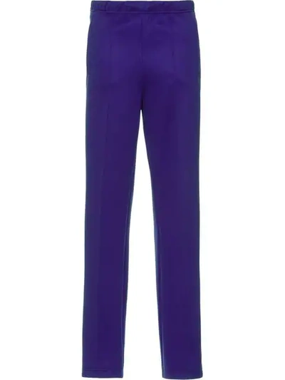 Prada Techno Jersey Trousers In F0030 Violet