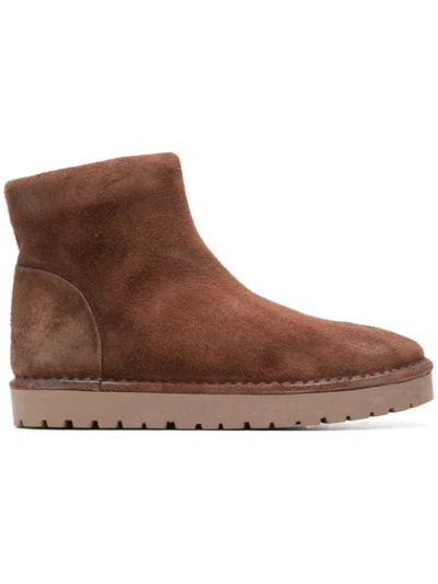 Marsèll Flat Ankle Boots In Brown