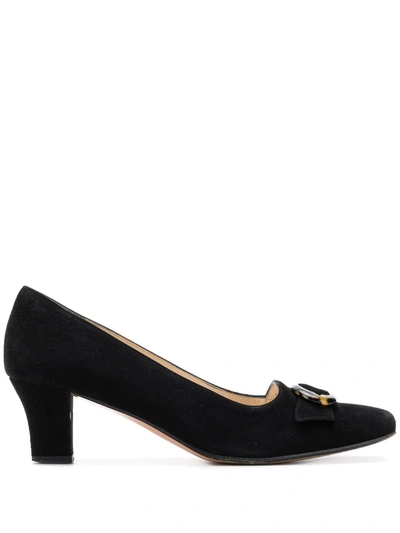 Pre-owned Ferragamo 1990's Bow Detail Pumps In Black