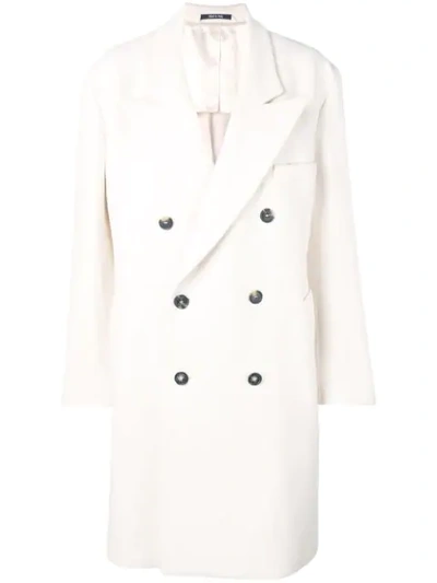 Maison Margiela Double Buttoned Coat In 104 White