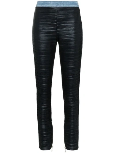 Balmain Draped Slim Trousers In Black