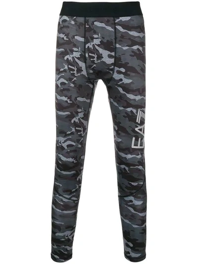 Ea7 Emporio Armani Camouflage Leggings - Grey