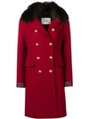 Bazar Deluxe Double Buttoned Coat In Red