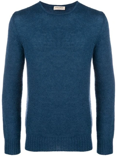Al Duca D'aosta Fine Knit Fitted Sweater In Blue