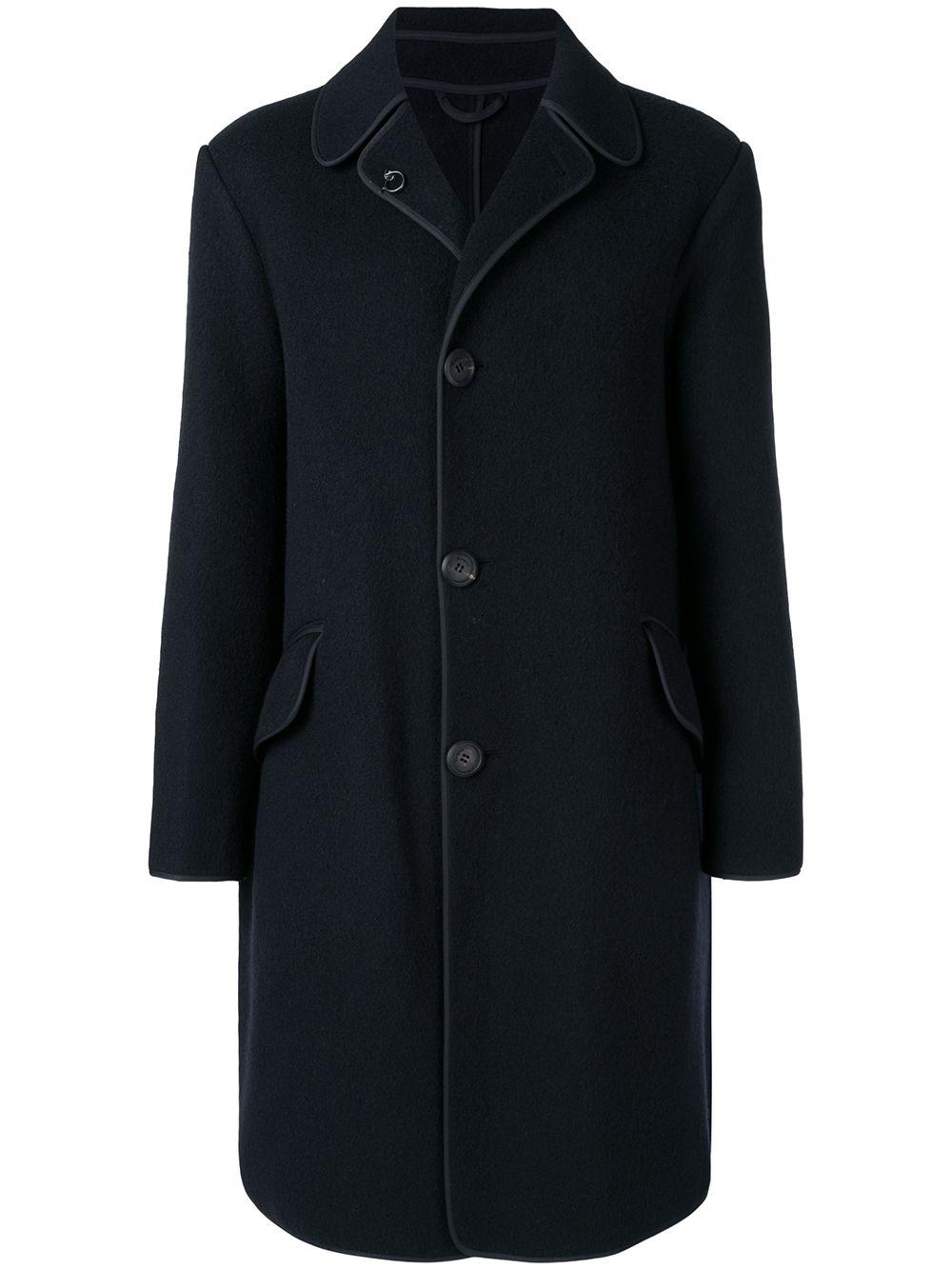 Salvatore Ferragamo Single-breasted Coat - Blue In Black | ModeSens