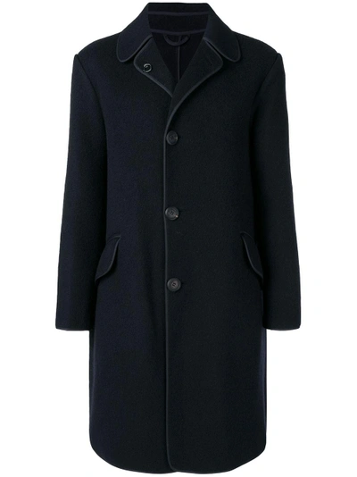 Ferragamo Salvatore  Single-breasted Coat - Blue In Black