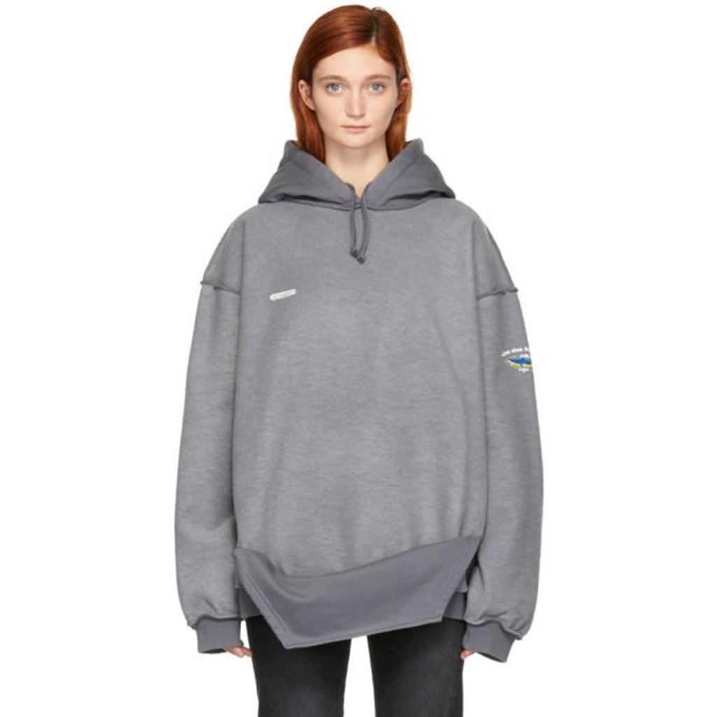 Vetements Grey Inside-out Shark Hoodie In Ice Blue ModeSens