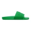 Gucci Pursuit Logo Slide Sandal In 3023 Green.