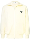 Comme Des Garçons Play Heart Logo Zipped Sweatshirt - Yellow In Yellow & Orange