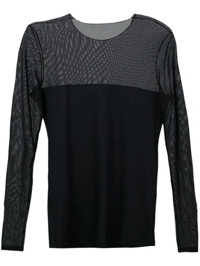 Akris Punto Sheer Panel Blouse - Black