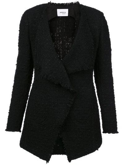 Akris Punto Frayed Edges Tweed Jacket - Black