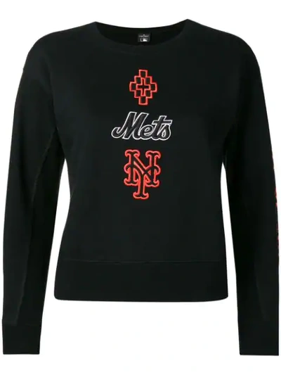 Marcelo Burlon County Of Milan Embroidered Logo Sweatshirt In Black