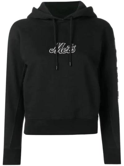 Marcelo Burlon County Of Milan Logo Embroidered Hoodie In Black