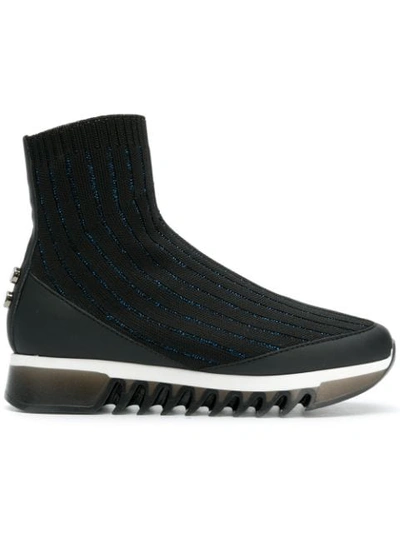 Alexander Smith Sock High Ankle Sneakers - Black