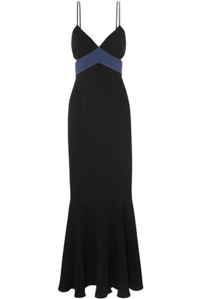 Rachel Zoe Marissa Cutout Two-tone Crepe Gown In Black
