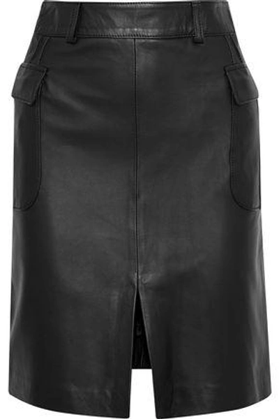 Iris & Ink Woman Patsy Leather Mini Skirt Black
