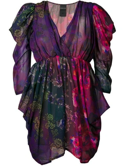 Marc Ellis Structured Sleeves Dress - Purple