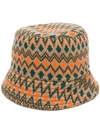 Prada Logo Knitted Bucket Hat In Neutrals
