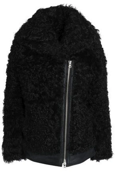 Muubaa Shearling Biker Jacket In Black