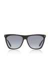 Givenchy Square Acetate & Metal Gradient Sunglasses In Black