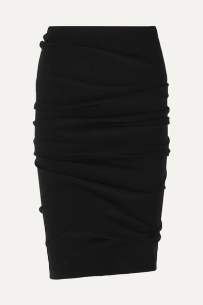 Tom Ford Ruched Jersey Body-con Knee-length Skirt In Black