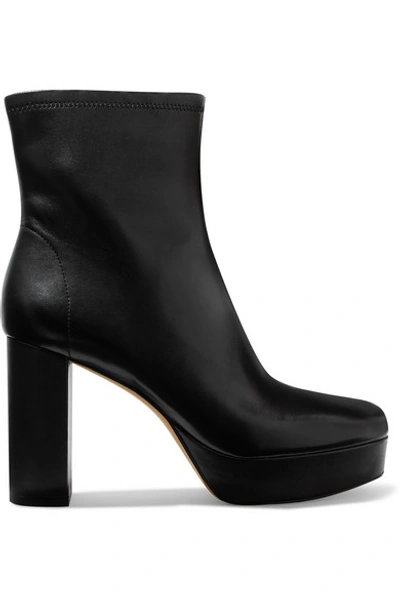 Diane Von Furstenberg Yasmine Leather Platform Ankle Boots In Black