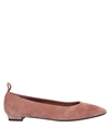 The Row Pointed Suede Ballet Flats In Pale Flamingo