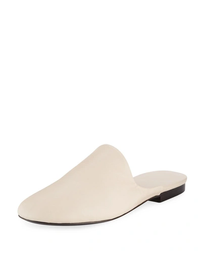 The Row Granpa Leather Flat Slippers In Light Pink