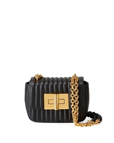 Tom Ford Natalia Small Quilted Leather Flap Shoulder Bag In Black