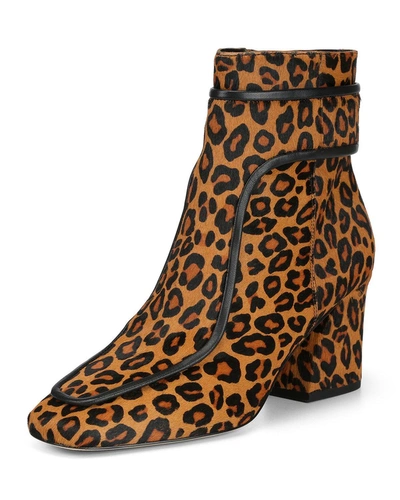 Donald J Pliner Geena Leopard Block Heel Booties In Leopard Calfhair