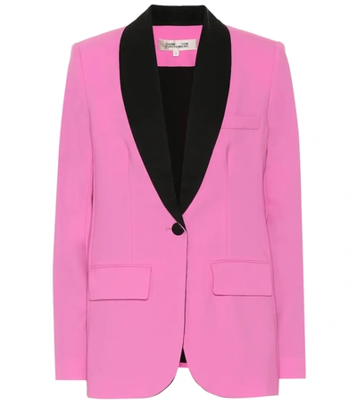 Diane Von Furstenberg Tommy Crepe Single-button Jacket In Pink