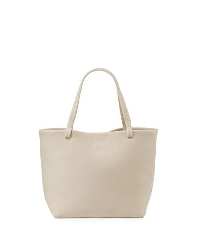 The Row Park Small Fine Grained Leather Tote Bag In Eggshell