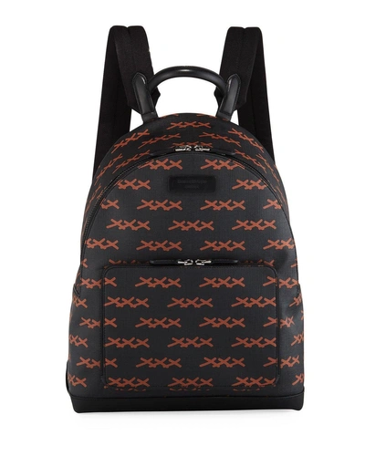 Ermenegildo Zegna Men's Xxx Coated Canvas Backpack In Black/brown