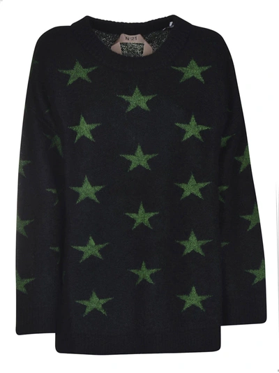 N°21 Contrasting Stars Sweater In Nero