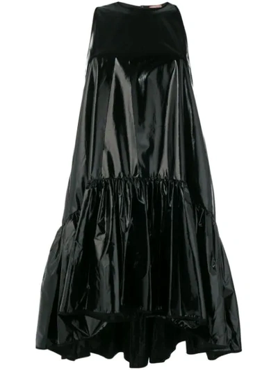 N°21 Gitana Sleeveless Glassy Chiffon Dress In Black