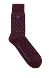 Alexander Mcqueen Polka Dot Cotton-blend Socks In Burgundy