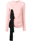 N°21 N&deg;21 Cilly Ruched Crepe De Chine Top In Pink