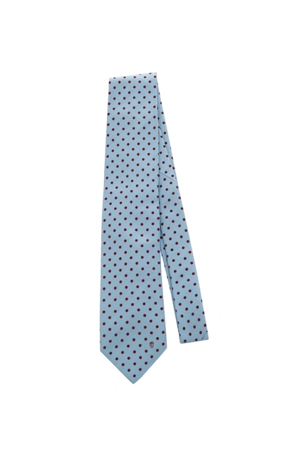 Alexander Mcqueen Polka Dot Silk-jacquard Tie In Blue