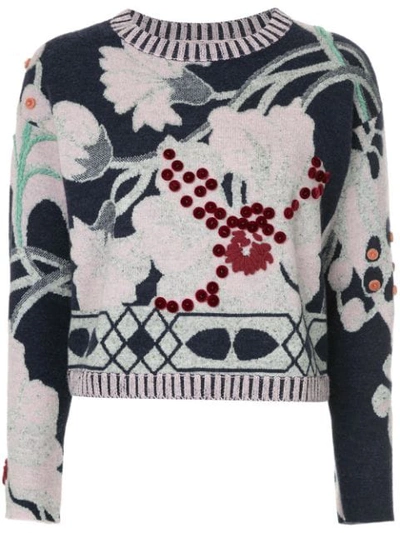 Onefifteen Floral Pattern Sweater In Pink
