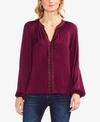 Vince Camuto Stud Detail Hammered Satin Blouse In Manor Red