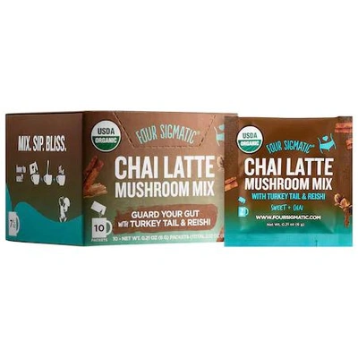 Four Sigmatic Chai Latte Mushroom Mix With Turkey Tail & Reishi 10 Packets X 0.21 oz/ 6 G