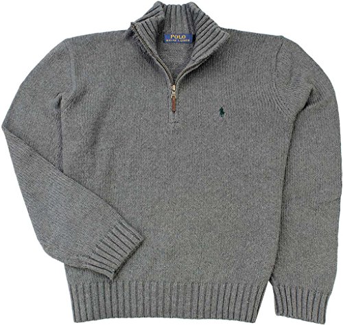 Polo Ralph Lauren Men's Half-zip Cotton Sweater In Fawn Grey Heather ...